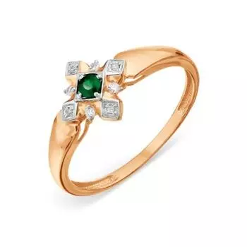 Кольцо с изумрудом и бриллиантами Линии Любви