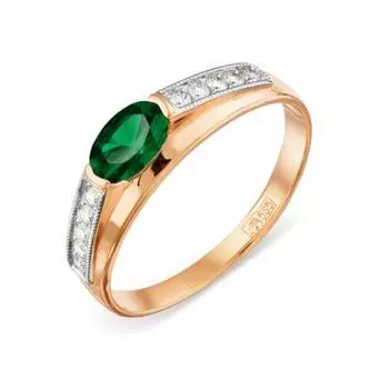 Кольцо с изумрудом и бриллиантами Линии Любви