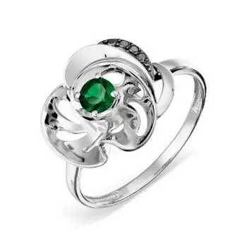 Кольцо с изумрудом и бриллиантами Линии Любви