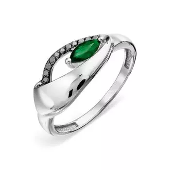 Кольцо с изумрудом и бриллиантами Линии Любви