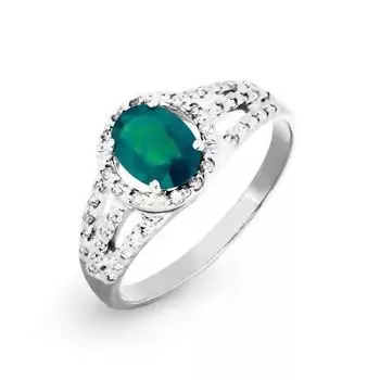 Кольцо с изумрудом и бриллиантами Линии Любви
