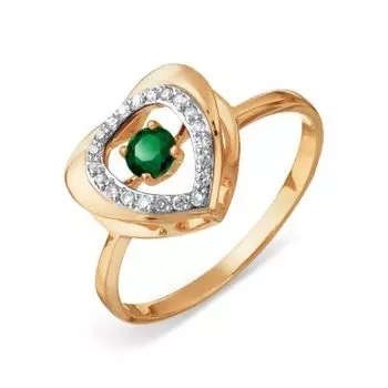 Кольцо с изумрудом и бриллиантами Линии Любви