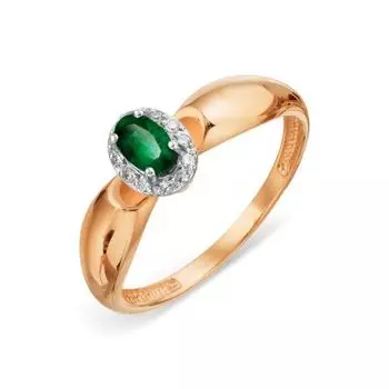 Кольцо с изумрудом и бриллиантами Линии Любви