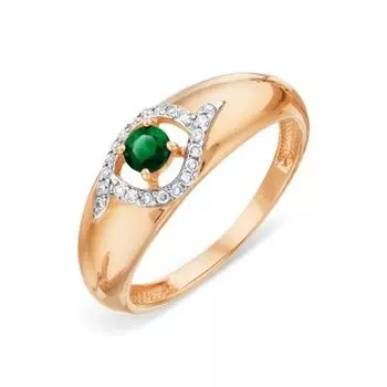 Кольцо с изумрудом и бриллиантами Линии Любви