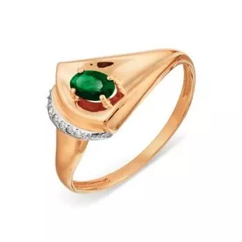 Кольцо с изумрудом и бриллиантами Линии Любви