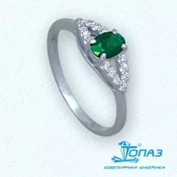 Кольцо с изумрудом и бриллиантами Линии Любви