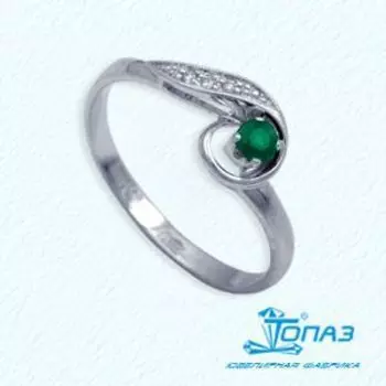 Кольцо с изумрудом и бриллиантами Линии Любви