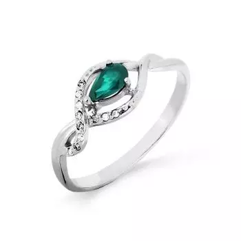 Кольцо с изумрудом и бриллиантами Линии Любви