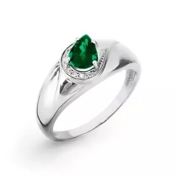 Кольцо с изумрудом и бриллиантами Линии Любви