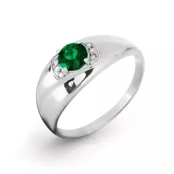 Кольцо с изумрудом и бриллиантами Линии Любви
