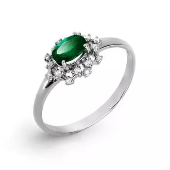 Кольцо с изумрудом и бриллиантами Линии Любви