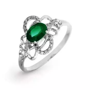 Кольцо с изумрудом и бриллиантами Линии Любви