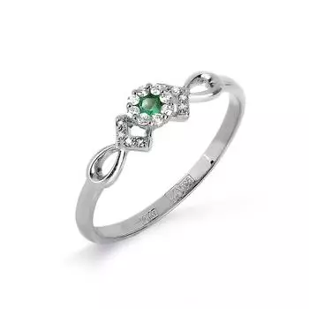 Кольцо с изумрудом и бриллиантами Линии Любви