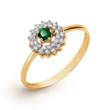 Кольцо с изумрудом и бриллиантами Линии Любви