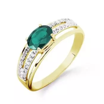 Кольцо с изумрудом и бриллиантами Линии Любви