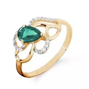 Кольцо с изумрудом и бриллиантами Линии Любви