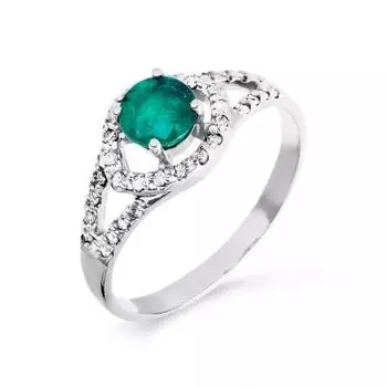Кольцо с изумрудом и бриллиантами Линии Любви