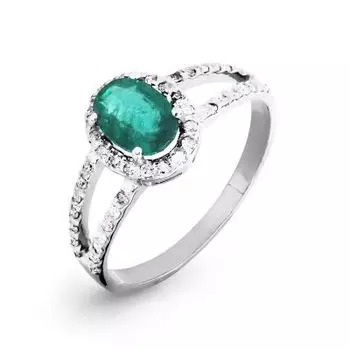 Кольцо с изумрудом и бриллиантами Линии Любви