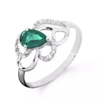 Кольцо с изумрудом и бриллиантами Линии Любви