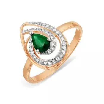 Кольцо с изумрудом и бриллиантами Линии Любви