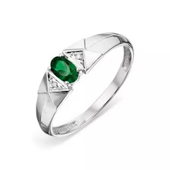 Кольцо с изумрудом и бриллиантами Линии Любви