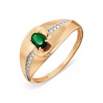 Кольцо с изумрудом и бриллиантами Линии Любви