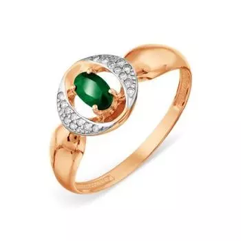 Кольцо с изумрудом и бриллиантами Линии Любви