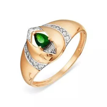 Кольцо с изумрудом и бриллиантами Линии Любви