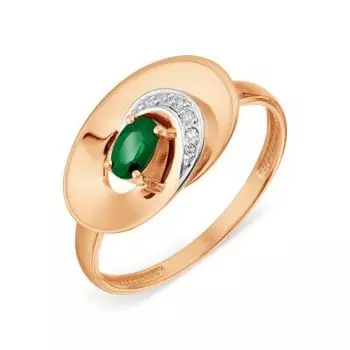 Кольцо с изумрудом и бриллиантами Линии Любви