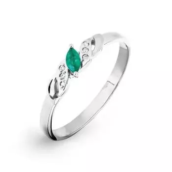 Кольцо с изумрудом и бриллиантами Линии Любви
