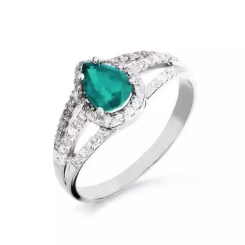 Кольцо с изумрудом и бриллиантами Линии Любви