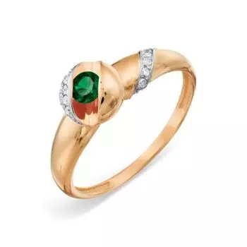 Кольцо с изумрудом и бриллиантами Линии Любви