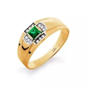 Кольцо с изумрудом и бриллиантами Линии Любви