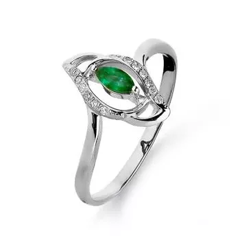 Кольцо с изумрудом и бриллиантами Линии Любви