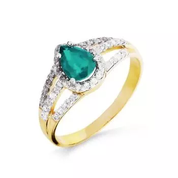 Кольцо с изумрудом и бриллиантами Линии Любви
