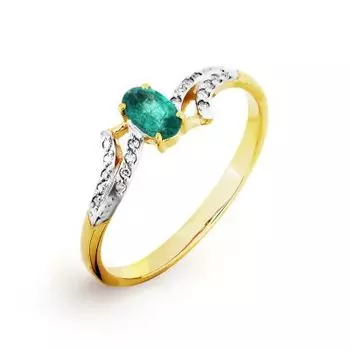 Кольцо с изумрудом и бриллиантами Линии Любви
