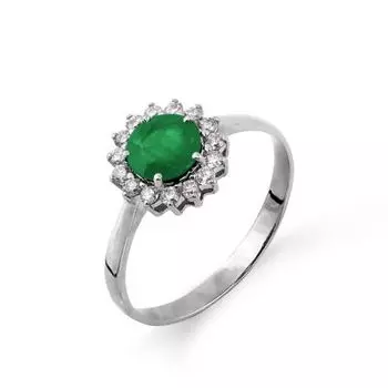 Кольцо с изумрудом и бриллиантами Линии Любви