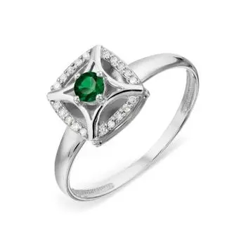 Кольцо с изумрудом и бриллиантами Линии Любви