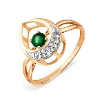 Кольцо с изумрудом и бриллиантами Линии Любви