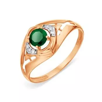 Кольцо с изумрудом и бриллиантами Линии Любви