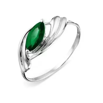 Кольцо с изумрудом искусственным Линии Любви