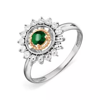 Кольцо с изумрудом Линии Любви