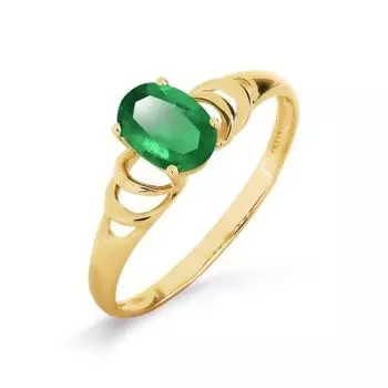 Кольцо с изумрудом Линии Любви