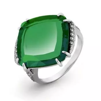 Кольцо с кварцем и фианитами Линии Любви