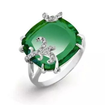 Кольцо с кварцем и фианитами Линии Любви