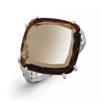 Кольцо с кварцем и фианитами Линии Любви