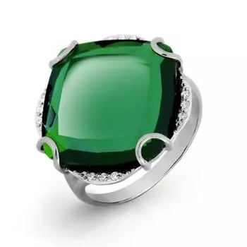 Кольцо с кварцем и фианитами Линии Любви