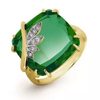 Кольцо с кварцем и фианитами Линии Любви