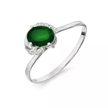 Кольцо с ониксом и фианитами Линии Любви