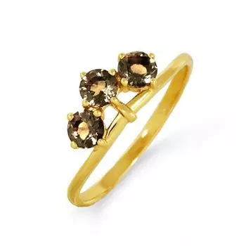 Кольцо с раухтопазами Линии Любви